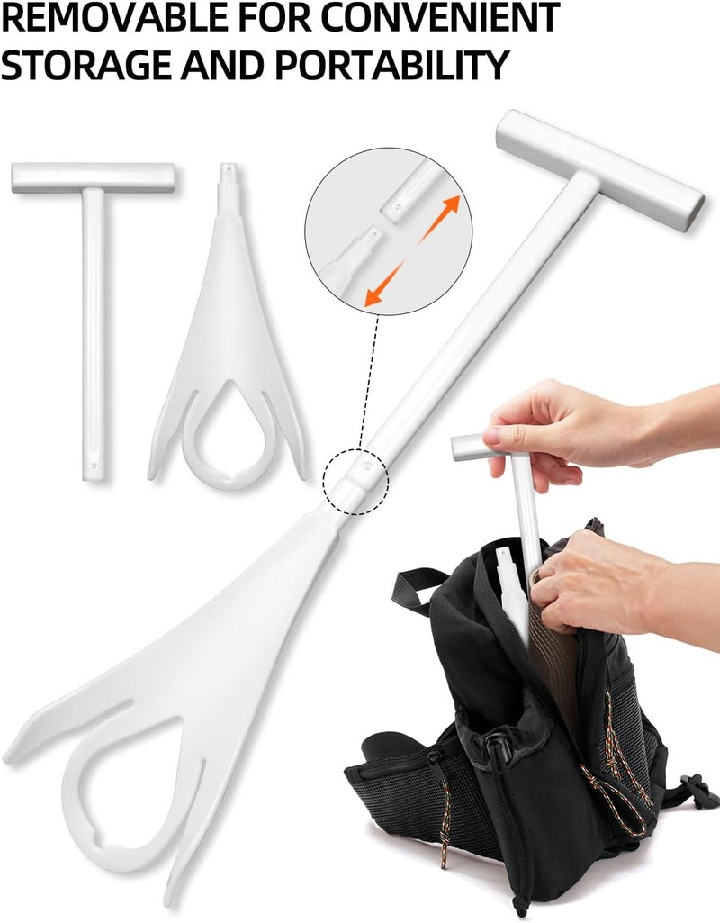 MarginZen Sock Aid Device for Seniors and Shoe Horn Kit - Sock Helper Easy On and Off, Sock Assistant Device No Bending, Adjustable Extended Long Shoe Horn Back Scratcher for Senior - Image 3